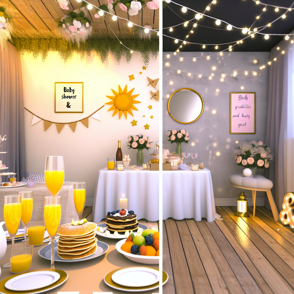 Baby shower table set for a daytime brunch celebration
