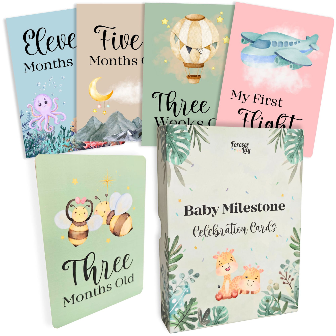 40 Baby Milestone Cards - First Year Memories - Pregnancy Gifts for Mum - New Baby Gift - Unisex Milestone Baby Cards - Baby Shower Gifts