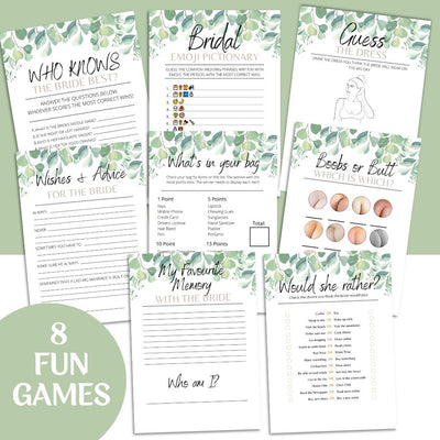 8 Hen Party Games Bundle -  Mega Bundle - 10, 20, 30 or 40 Guests Pack, Fun & Laughter for Bridal Event