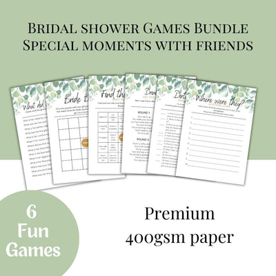 Hen Party Bridal Shower Games - 6 Game Bundle - Hilarious Game Collection