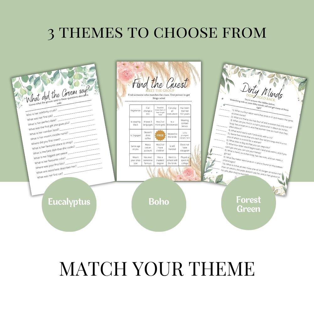 Hen Party Bridal Shower Games - 6 Game Bundle