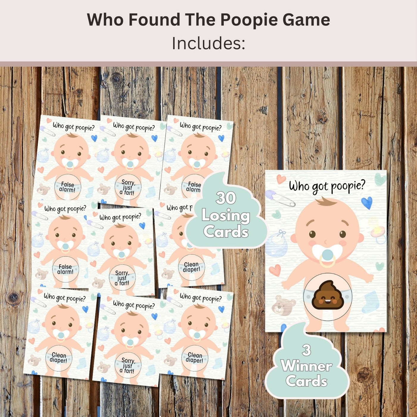 Baby Shower Games, Scratch Off Game, Silly Activity for Ice Breakers, Baby Shower Activity and Idea - 33 Guest Bundle…