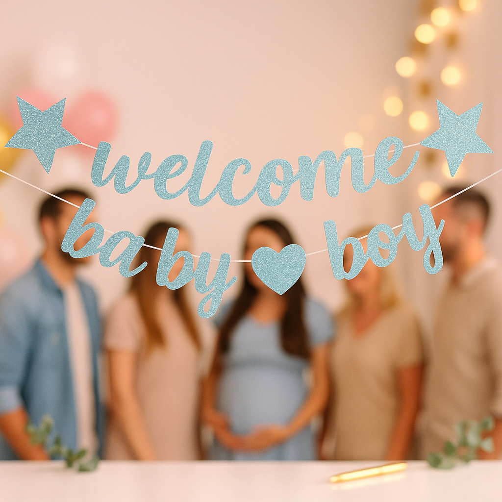 Blue Color Baby Shower Oh Baby Welcome Baby Boy Gender Reveal Party Decoration Supplies