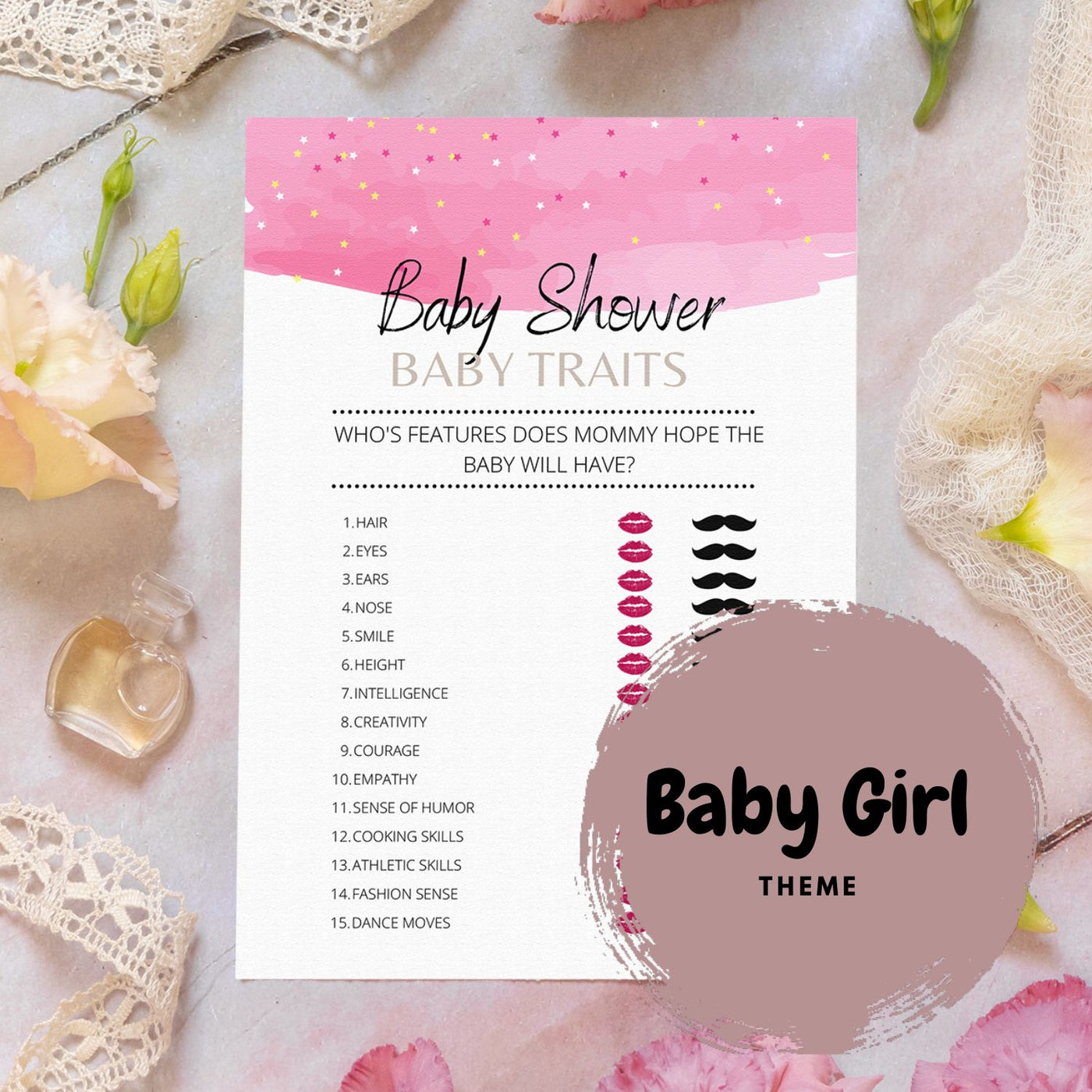 Baby Girl Baby Shower Games | 6 Game Bundle