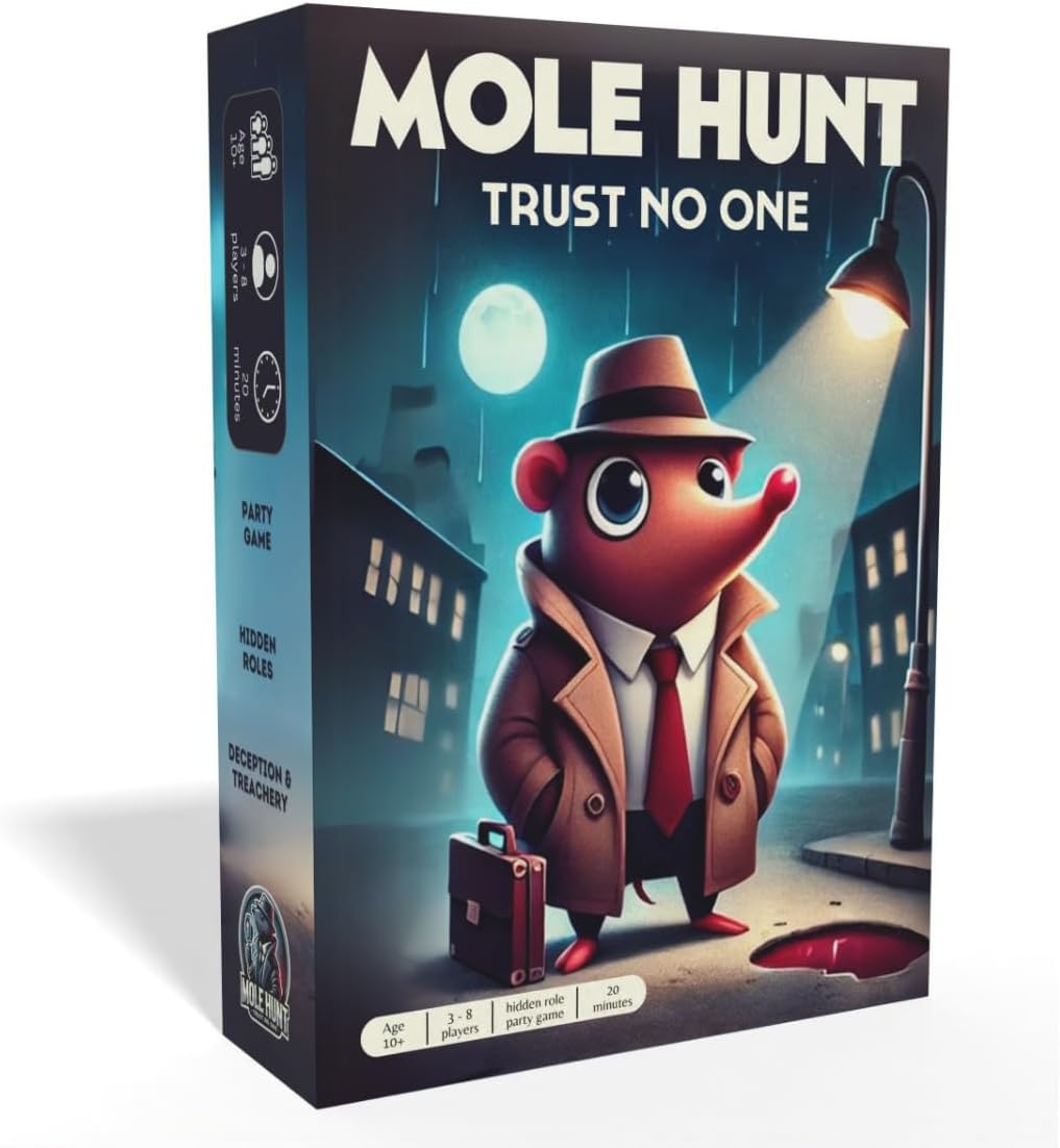 Mole Hunt - Traitors Style Party Game, Hidden Roles, Social Bluffing for Friends and Family, Funny Party Game