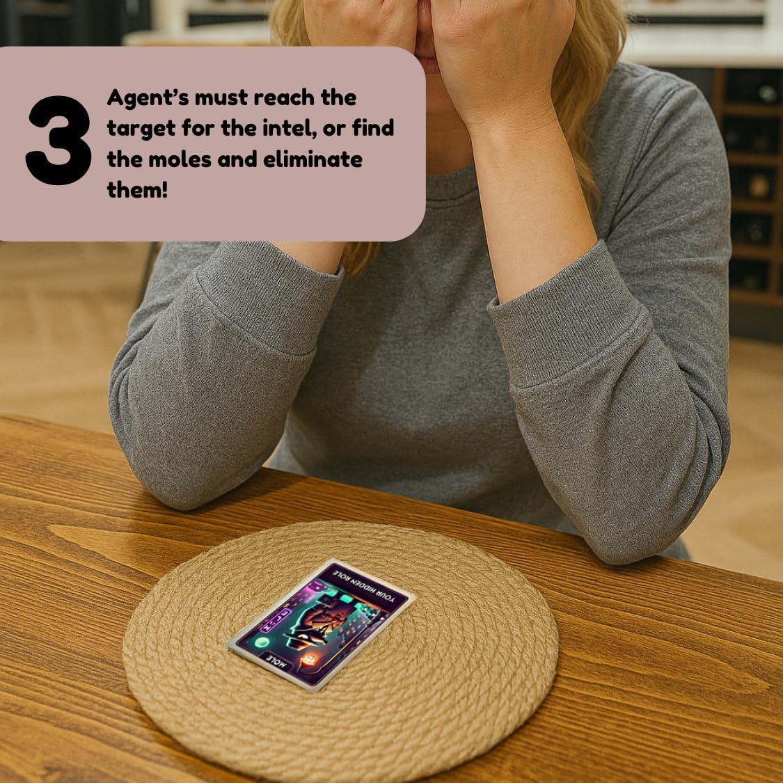 Mole Hunt - Traitors Style Party Game, Hidden Roles, Social Bluffing for Friends and Family, Funny Party Game