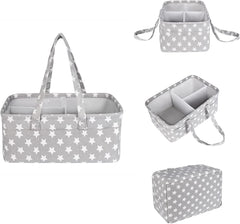 Large Grey Baby Nappy Caddy Organizer Bag Storage Diaper Changing Kids Carrier