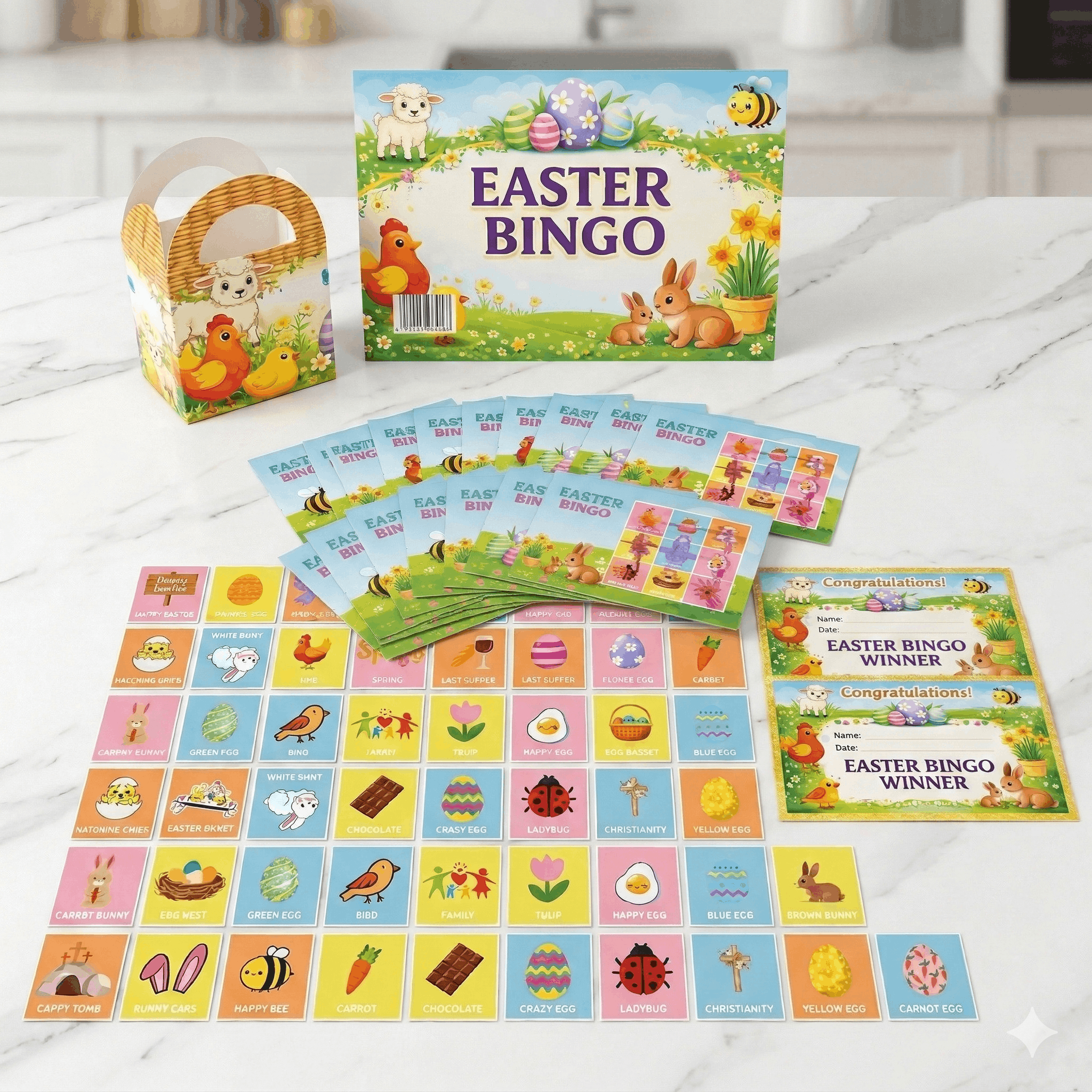 Easter Bingo Game for Children and Familys - Up to 20 Players!