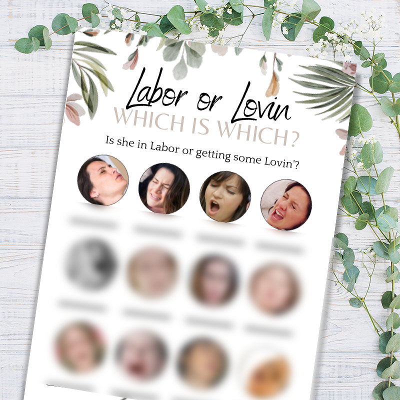 Free Baby Shower Game - Labor or Lovin’