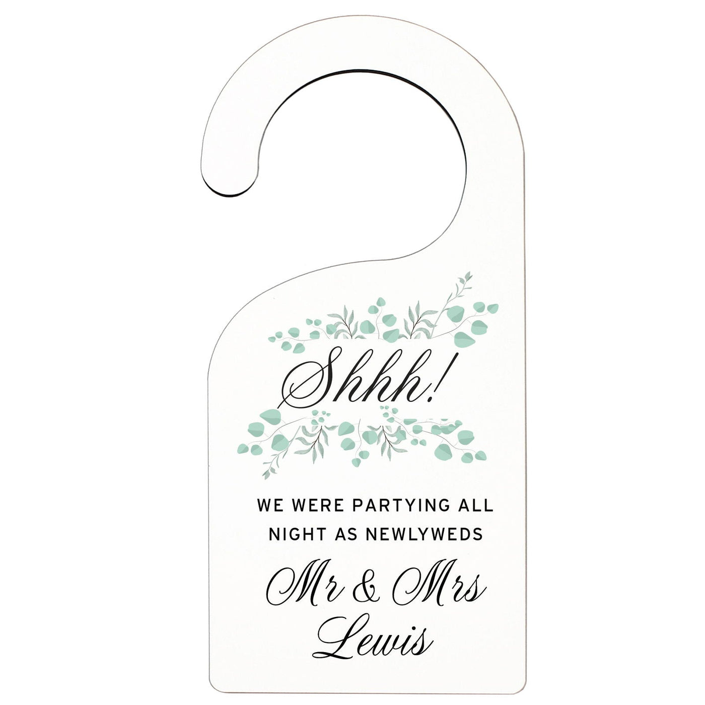 Personalised Floral And Eucalyptus Wedding Door Hanger