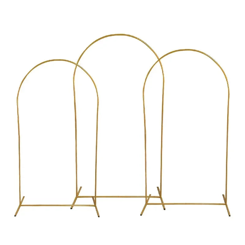 Gold Party Decor Arch Stand (1PCS) - 4FT/5FT/6FT/6.6FT/7.2FT, Balloon Frame & Backdrop Bracket for Weddings