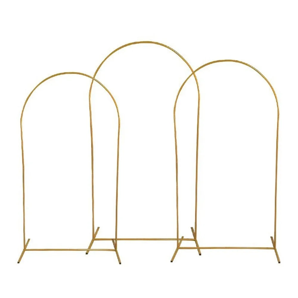 Gold Party Decor Arch Stand (1PCS) - 4FT/5FT/6FT/6.6FT/7.2FT, Balloon Frame & Backdrop Bracket for Weddings