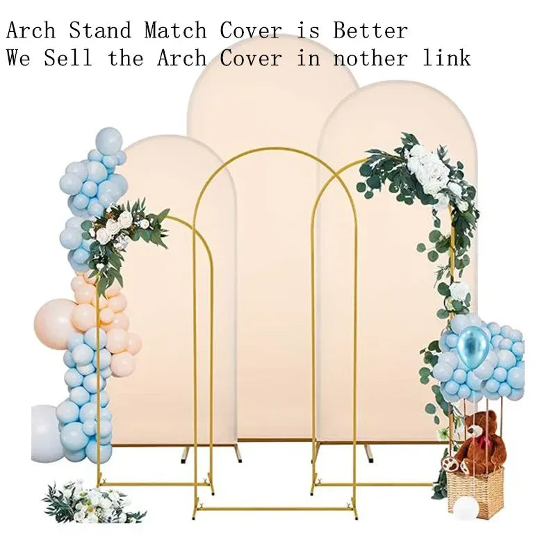 Gold Party Decor Arch Stand (1PCS) - 4FT/5FT/6FT/6.6FT/7.2FT, Balloon Frame & Backdrop Bracket for Weddings