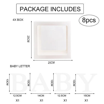 BABY Balloon Box Baby Shower Decoration Boy Girl One Year Frist One 1st Birthday Birthday Party Docor Kids Gender Reveal Decor