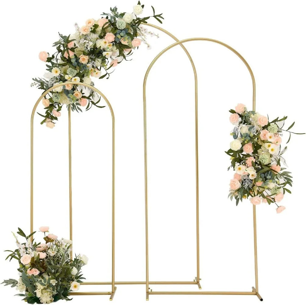 Gold Party Decor Arch Stand (1PCS) - 4FT/5FT/6FT/6.6FT/7.2FT, Balloon Frame & Backdrop Bracket for Weddings