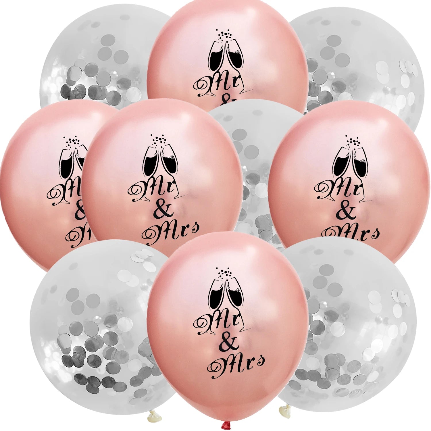 10Pcs Rose Gold Team Bride Latex Confetti Balloons Hen Bachelorette Party Decoration Bride To Be Bridal Shower Supplies Wedding