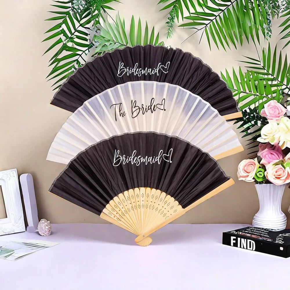 bride bridesmaid hand fan summer beach pool wedding engagement Bach weekend Bachelorette hen Party Bridal Shower Honeymoon Gift