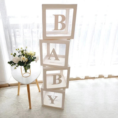 BABY Balloon Box Baby Shower Decoration Boy Girl One Year Frist One 1st Birthday Birthday Party Docor Kids Gender Reveal Decor