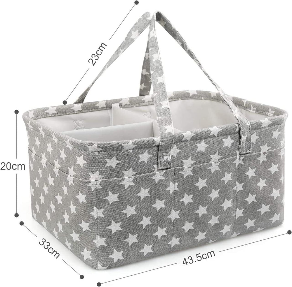 Large Grey Baby Nappy Caddy Organizer Bag Storage Diaper Changing Kids Carrier
