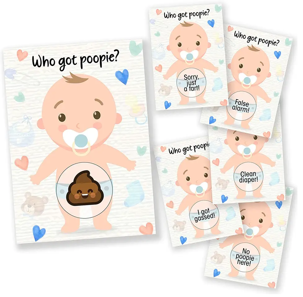 Baby Shower Games, Scratch Off Game, Silly Activity for Ice Breakers, Baby Shower Activity and Idea - 33 Guest Bundle…