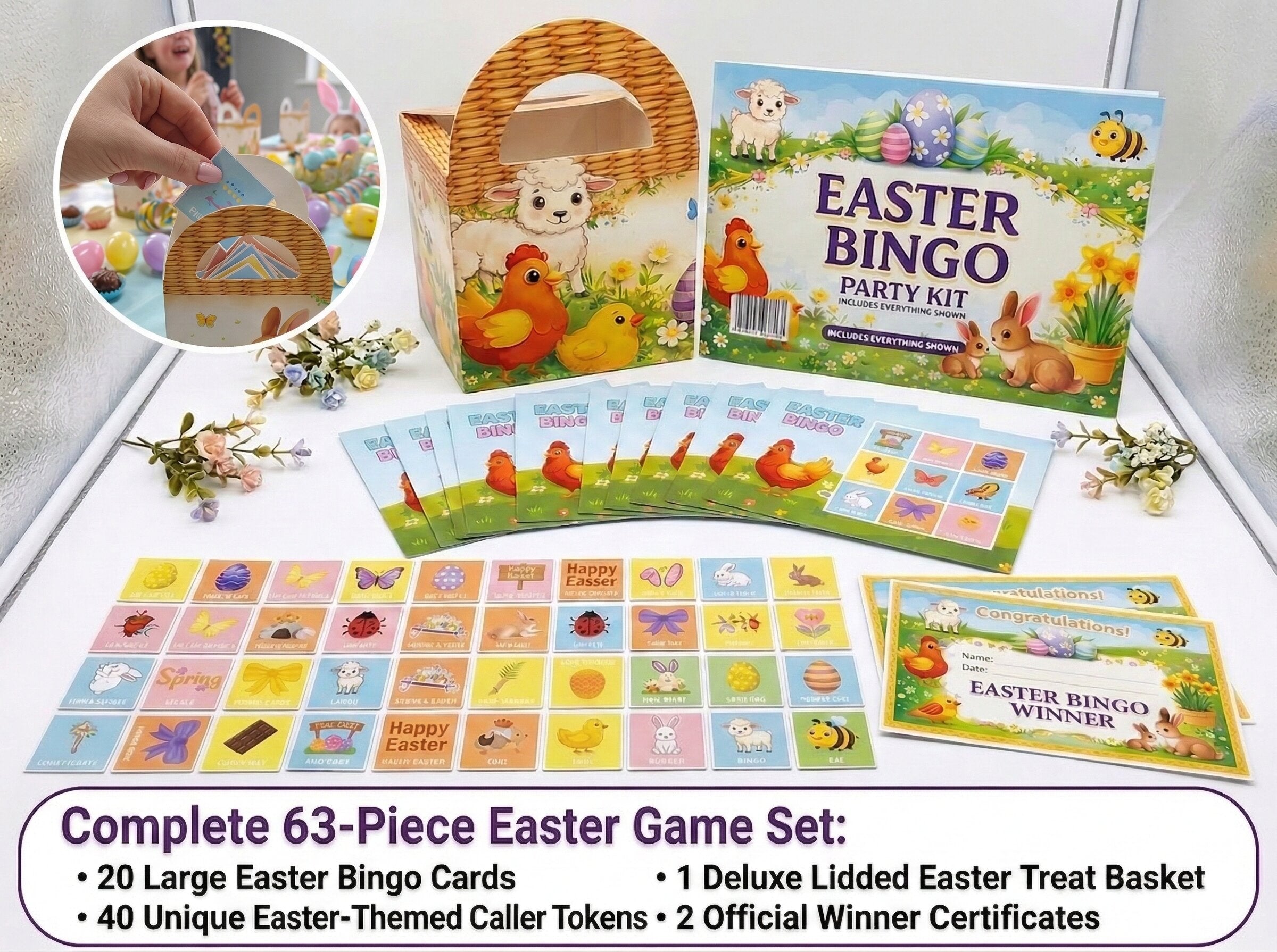 Easter Bingo Game for Children and Familys - Up to 20 Players!