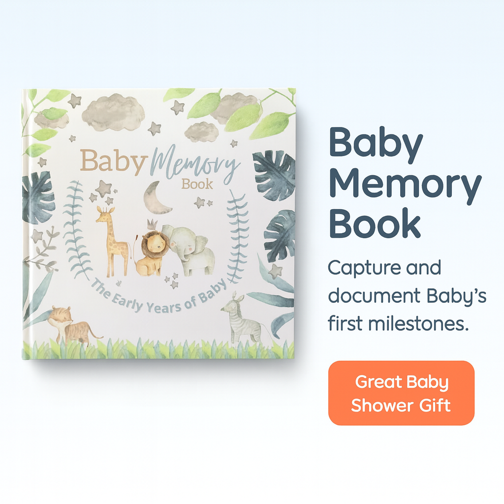 Baby Memory Book - Baby's First Year - First Year Milestone - Neutral Baby Book - Baby Shower Gift
