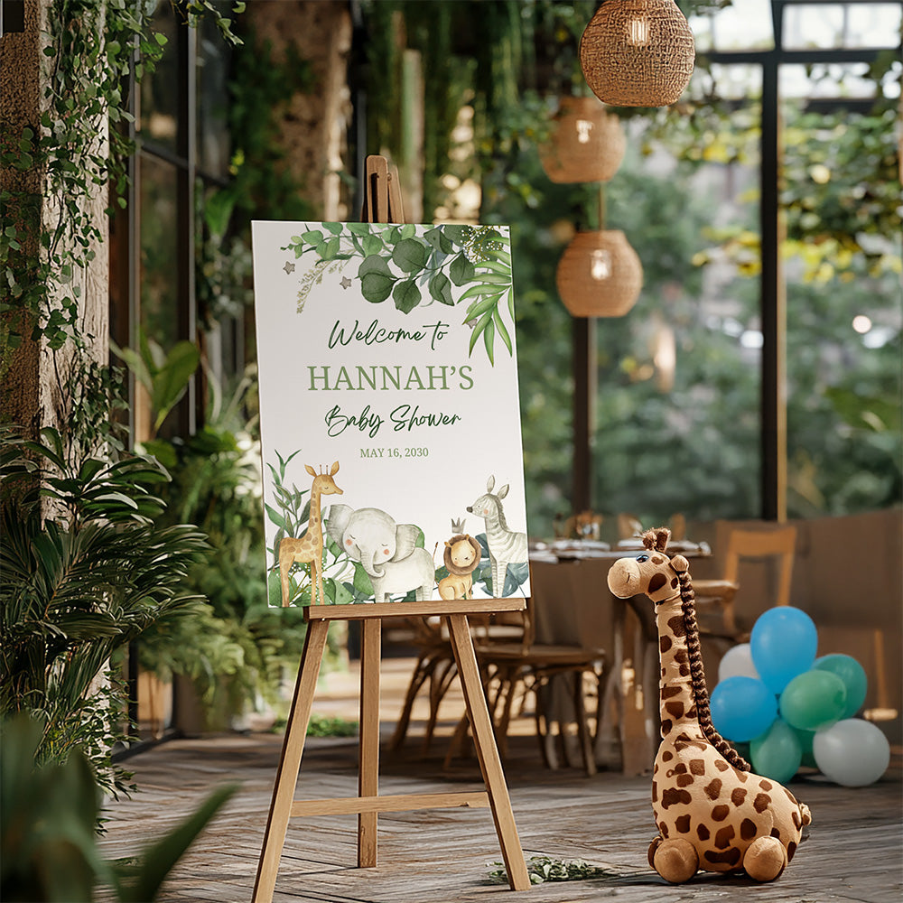 Jungle Baby Shower Welcome Sign