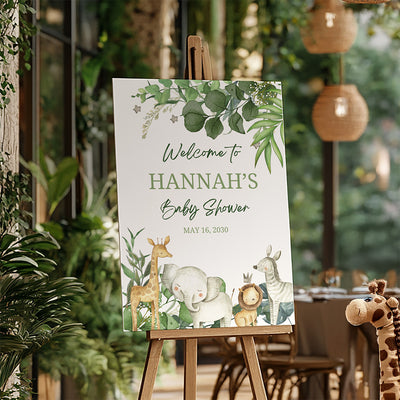 Jungle Baby Shower Welcome Sign