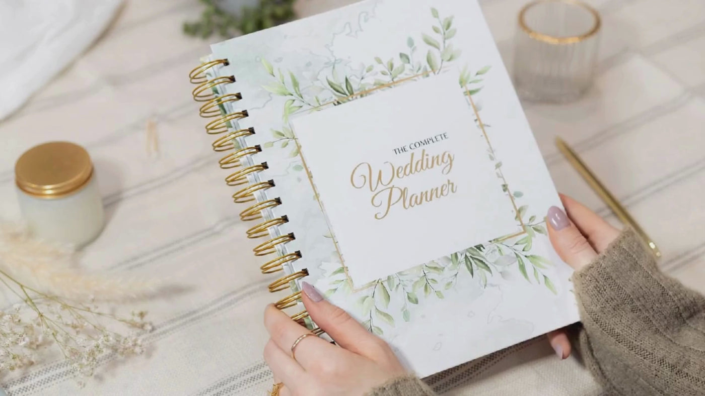 The Complete Wedding Planner, 160 Page Spiral Bound Wedding Organizer with Gold Foil Cover