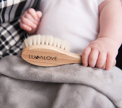 Set of 2 Natural Baby Brushes - Gentle Cradle Cap and Ultra-Soft Brush