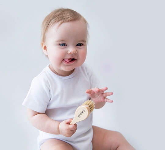 Set of 2 Natural Baby Brushes - Gentle Cradle Cap and Ultra-Soft Brush