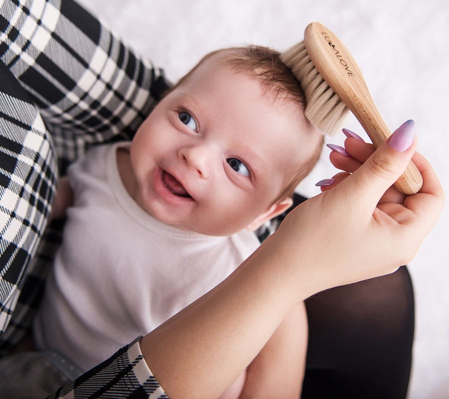 Set of 2 Natural Baby Brushes - Gentle Cradle Cap and Ultra-Soft Brush