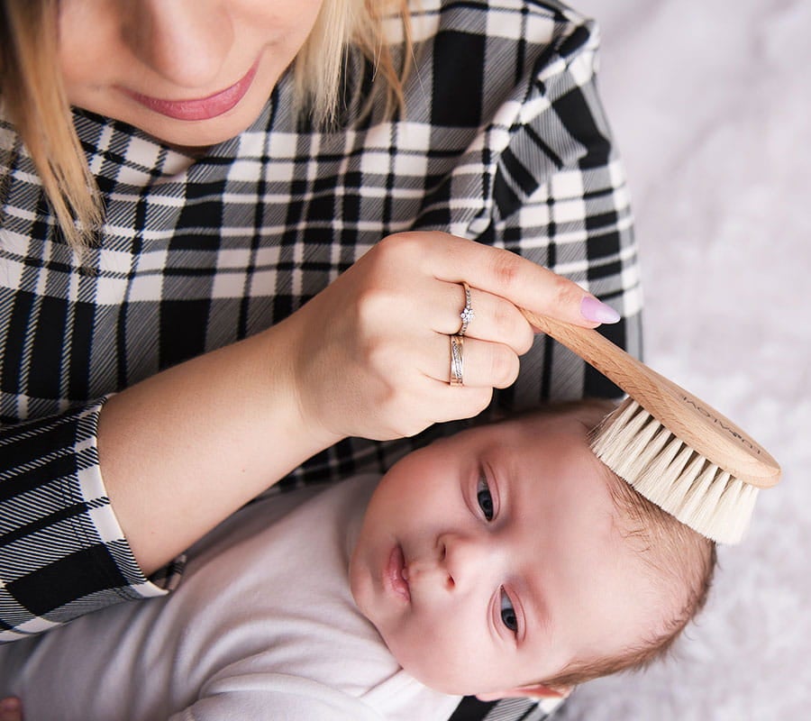 Set of 2 Natural Baby Brushes - Gentle Cradle Cap and Ultra-Soft Brush